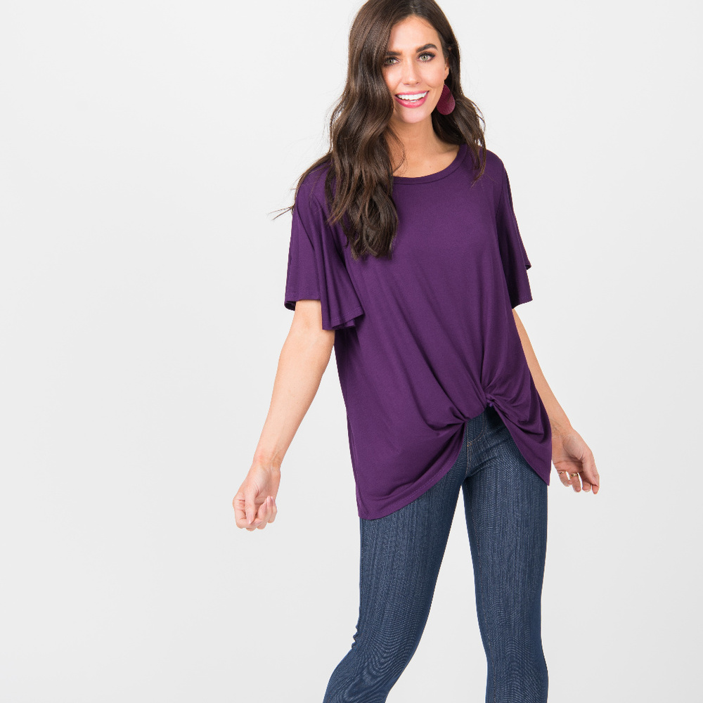Flutter Twist Top Plum